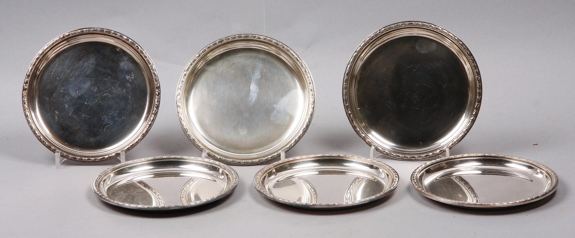COASTERS, 6 st, nysilver, WA Bolin, 1900-talets mitt.