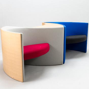 EERO AARNIO, Two'Delfin' chairs and a table for Adelta.