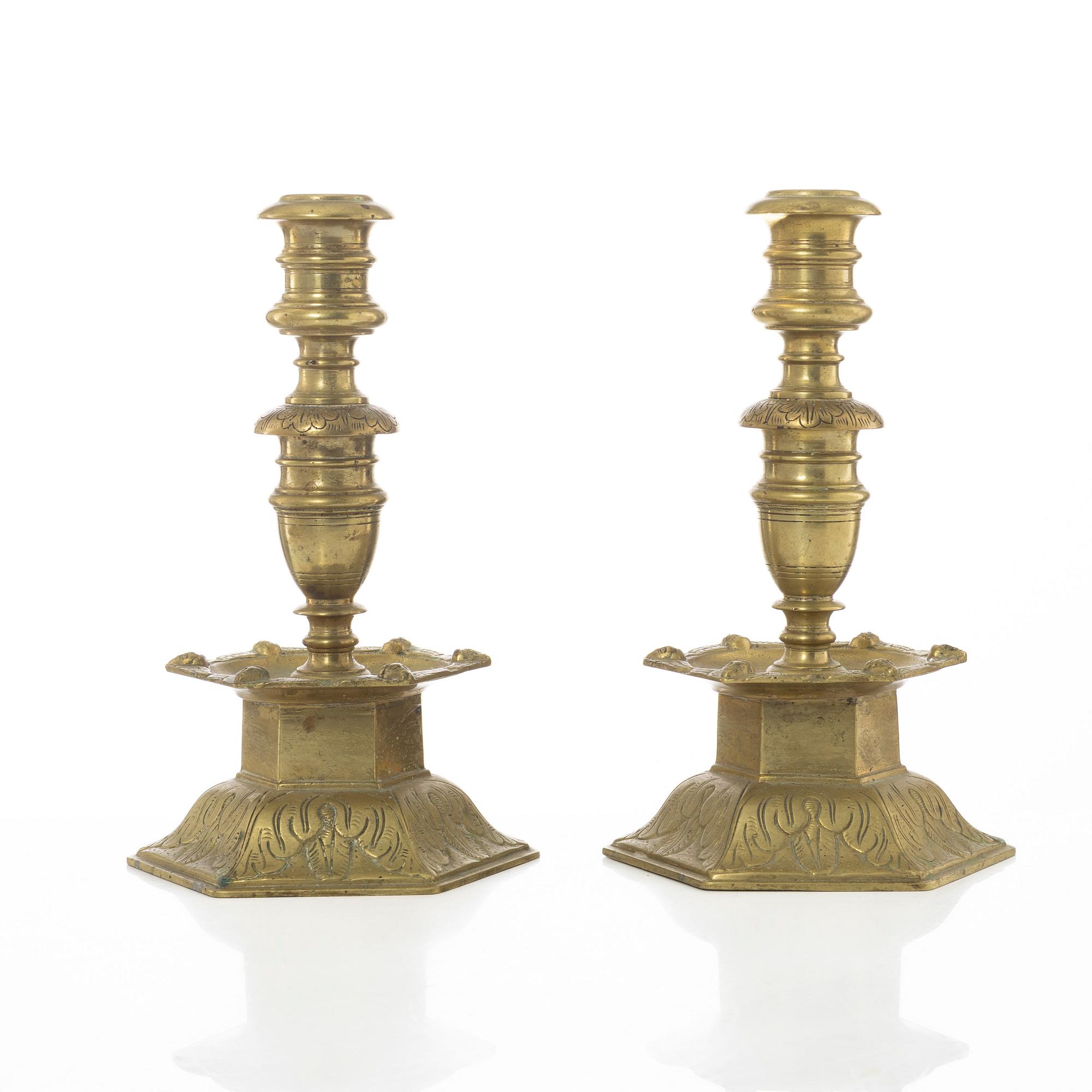 Ljusstakar, ett par, barockstil, 1900-tal.