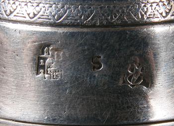 BORDSPINGLOR, 4 st, silver, 1800-1900-tal.