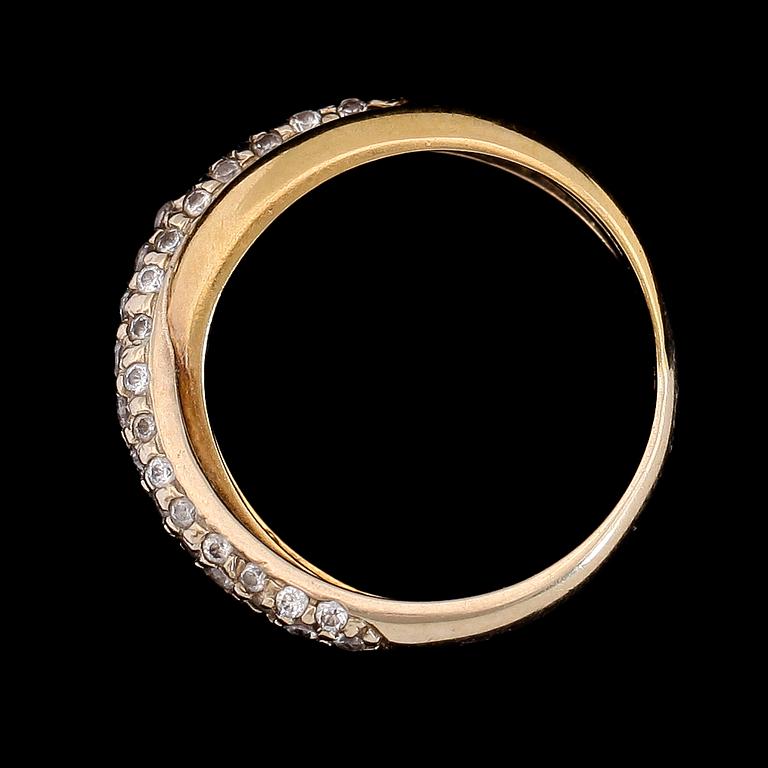 RING, 18K guld/vitguld, vita stenar.