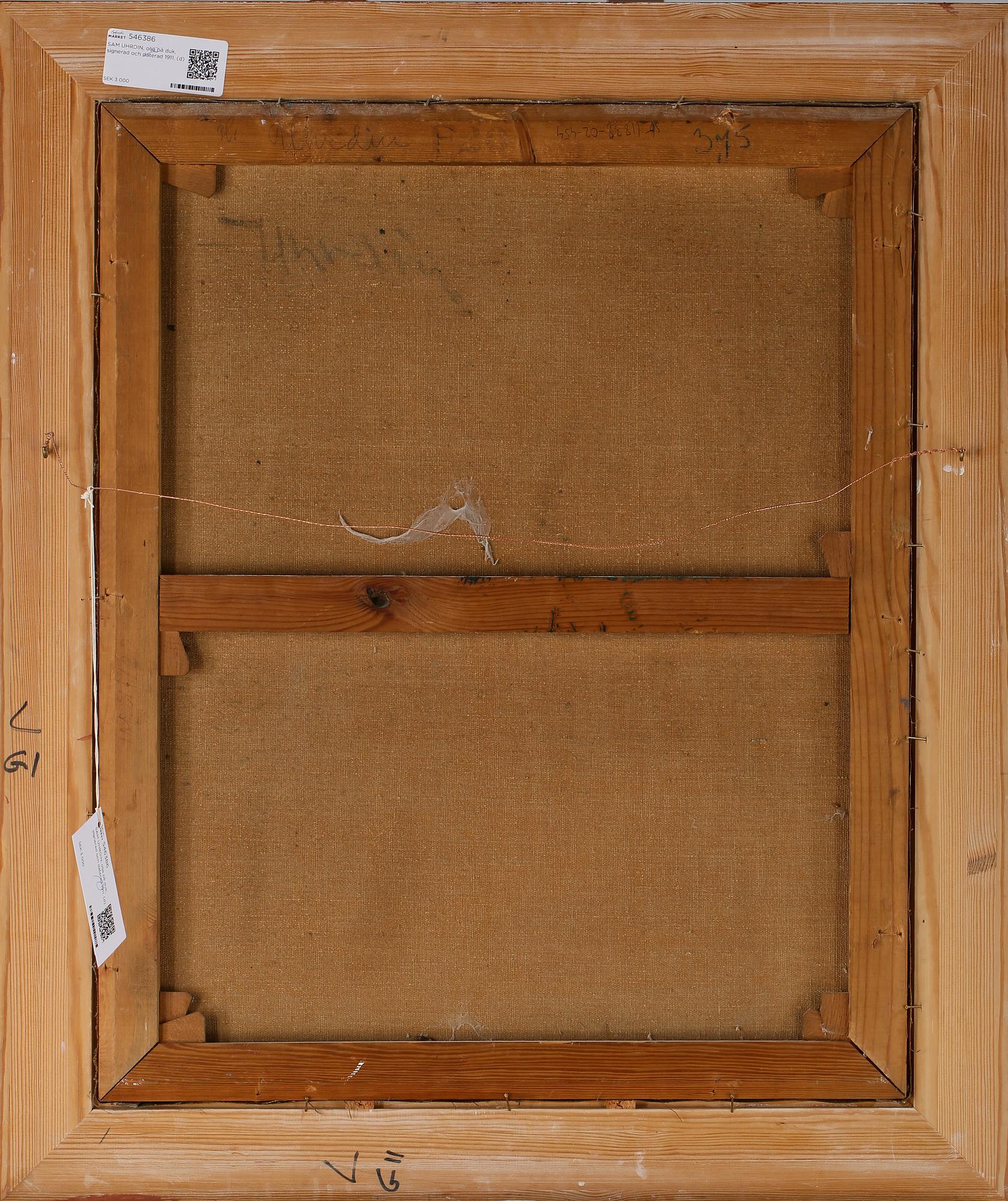 SAM UHRDIN, olja på duk, signerad och daterad 1911.