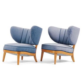 230. Otto Schulz, a pair of Swedish Modern easy chairs, Boet, Gothenburg 1930s-40s.