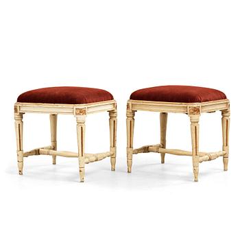 63. A pair of Gustavian stools, late 18th century.