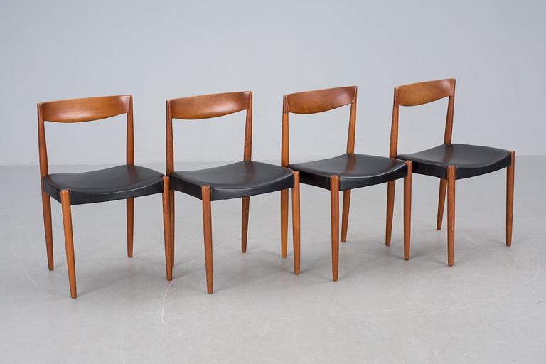 BORD samt 4 STOLAR, teak, JCA Jensen, Knud Andersen Aarhus, Danmark. 1950-tal.