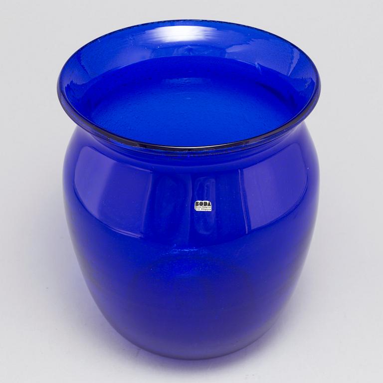 ERIK HÖGLUND, a blue glass vase from Boda.