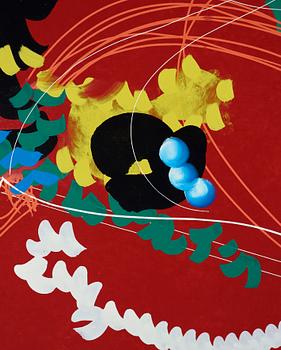 CARL FREDRIK REUTERSWÄRD, triptych, enamel on canvas, signed Reuterswärd, dated 1982 on verso.