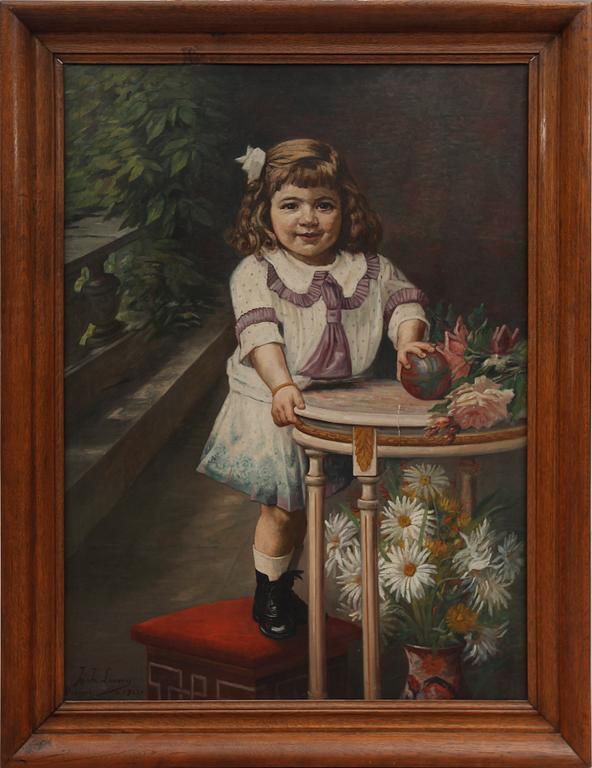 OKÄND KONSTNÄR, olja på duk, signerad Laenen, daterad Brussel 1922.