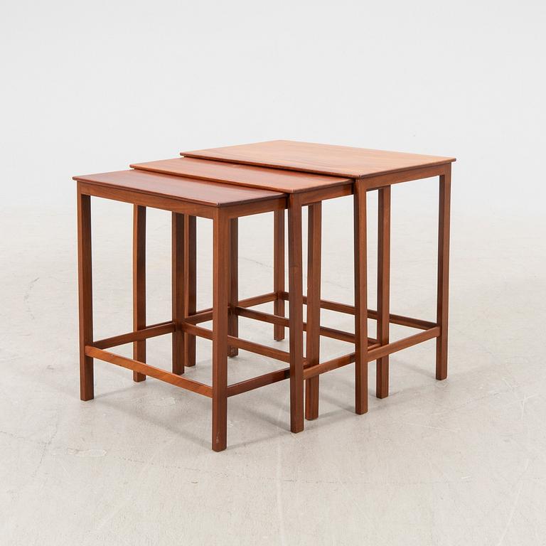 Jacob Kjaer, a mahogany nesting table later part of the 20th century.