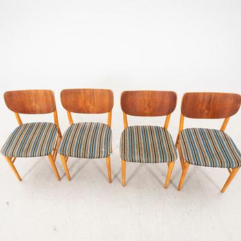 Henning & Eva Koppel, a set of four teak 1950s charis.