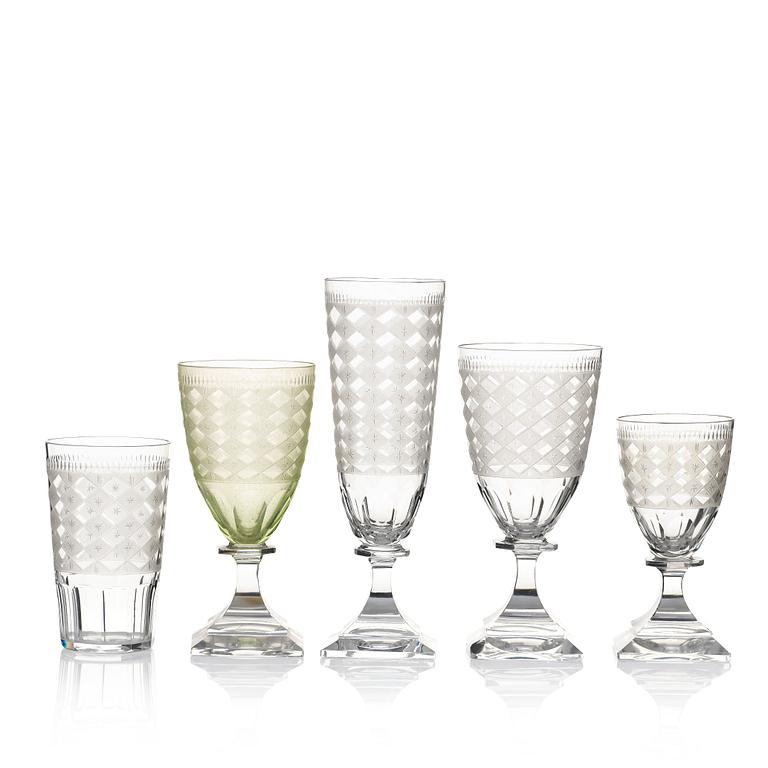 GLASSERVIS, 72 delar. Kosta, Odelberg, 1900-tal.