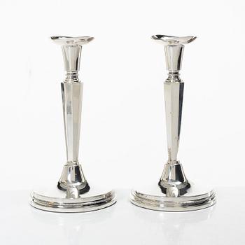 Eric Löfman, Candelsticks, a pair, silver, KG Markström, Uppsala 1972.