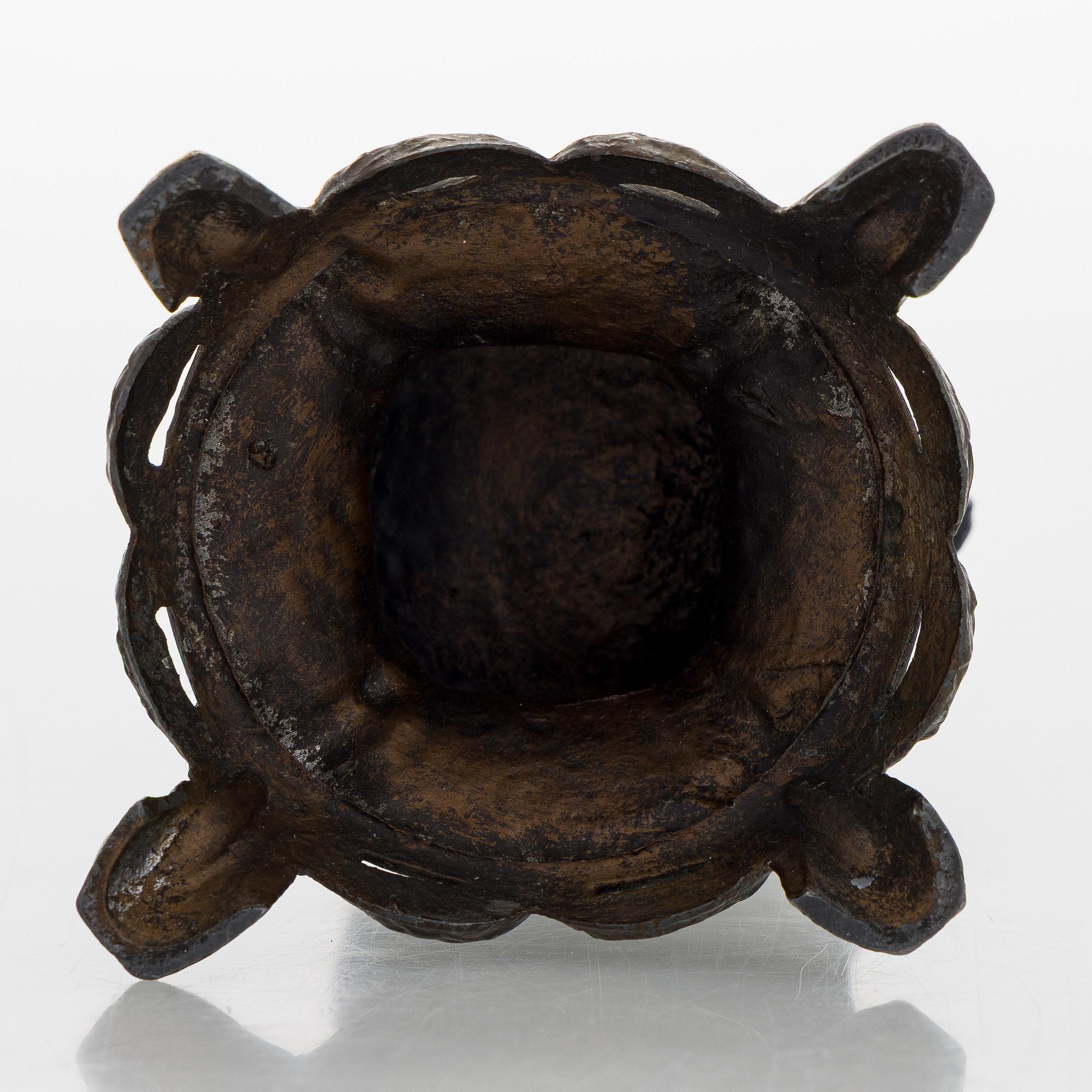 A 20th century patinated white metal sculpture.