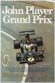 Affisch, John Player British Grand Prix, Silverstone, England, 1973.