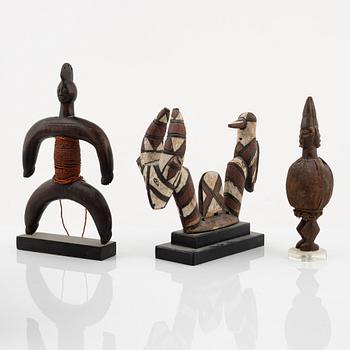 Skulpturer, 13 st, enligt uppgift b.la från Namje, Nigeria, Youyruba, Nigeria, Songe, Kongo, Lobi, Burkina Faso.
