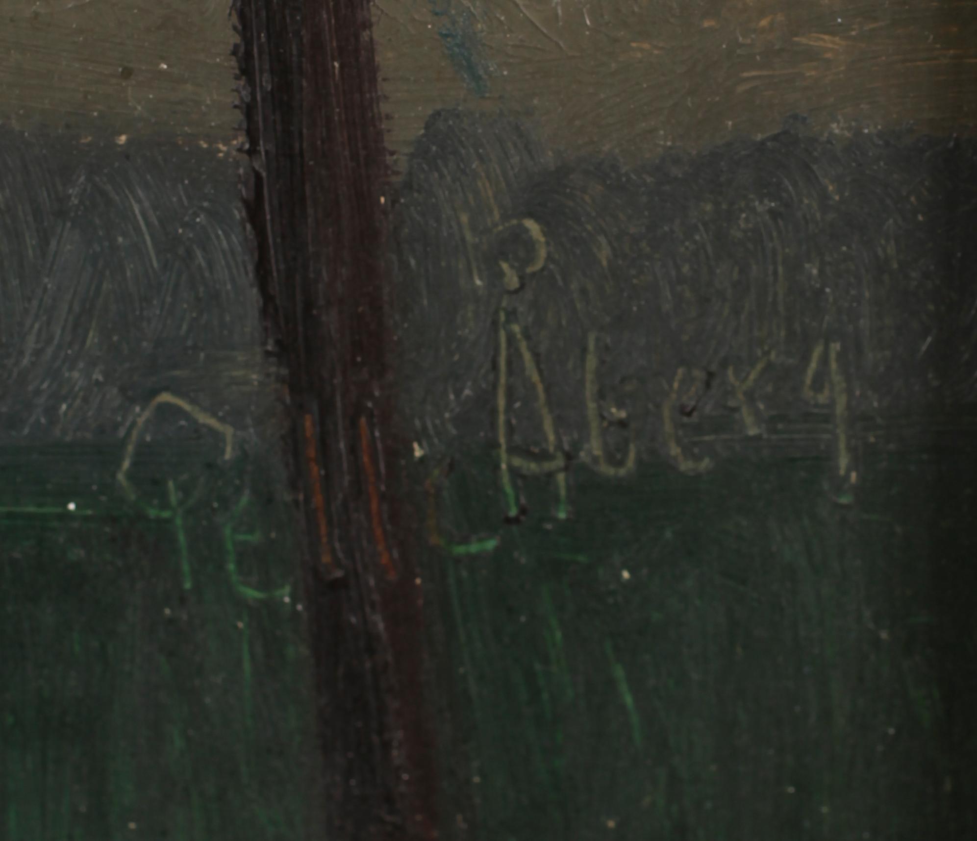 PELLE ÅBERG, olja på pannå, signerad.