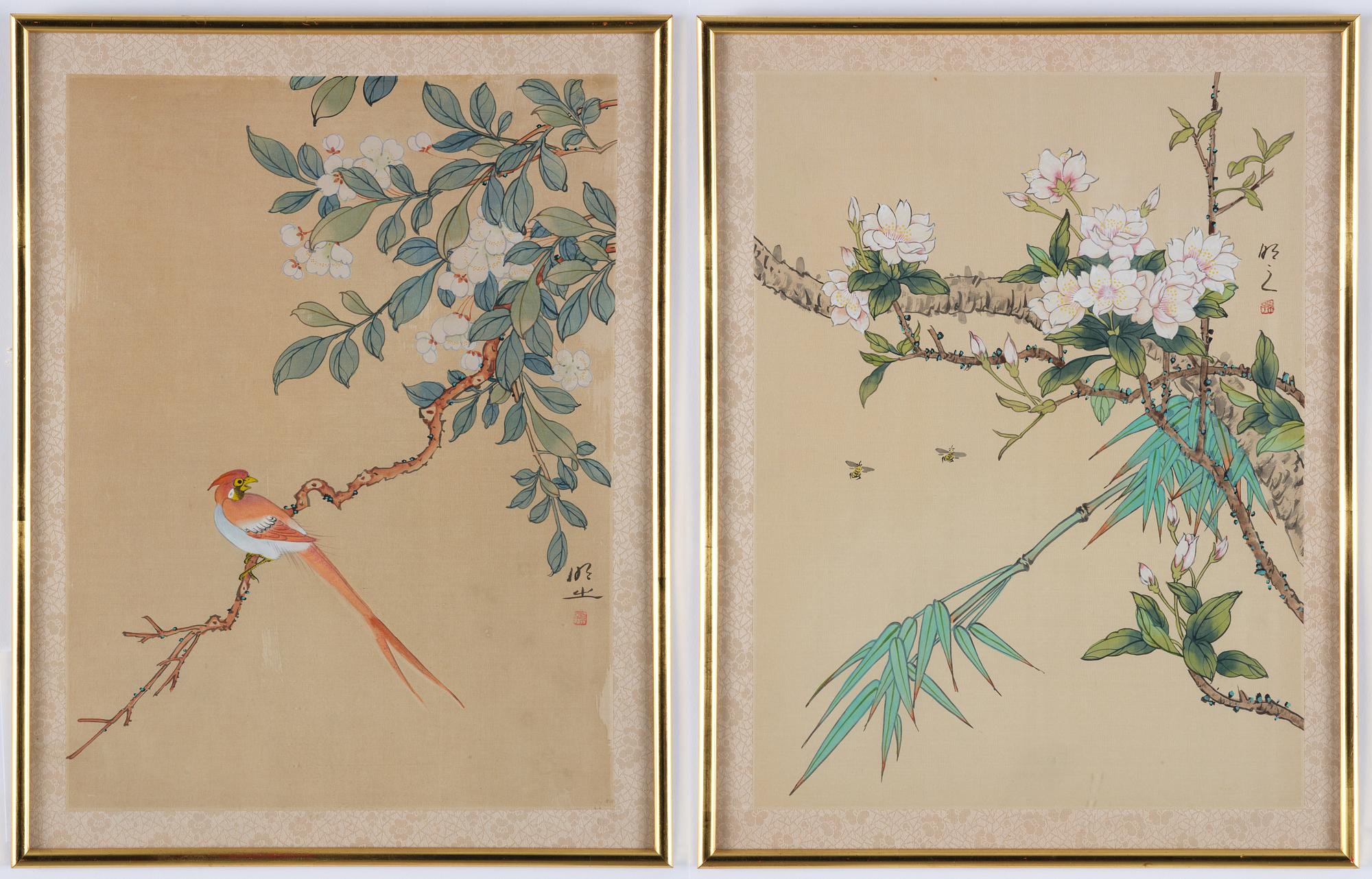 Unidentified artist, two watercolour paintings, 20th century.