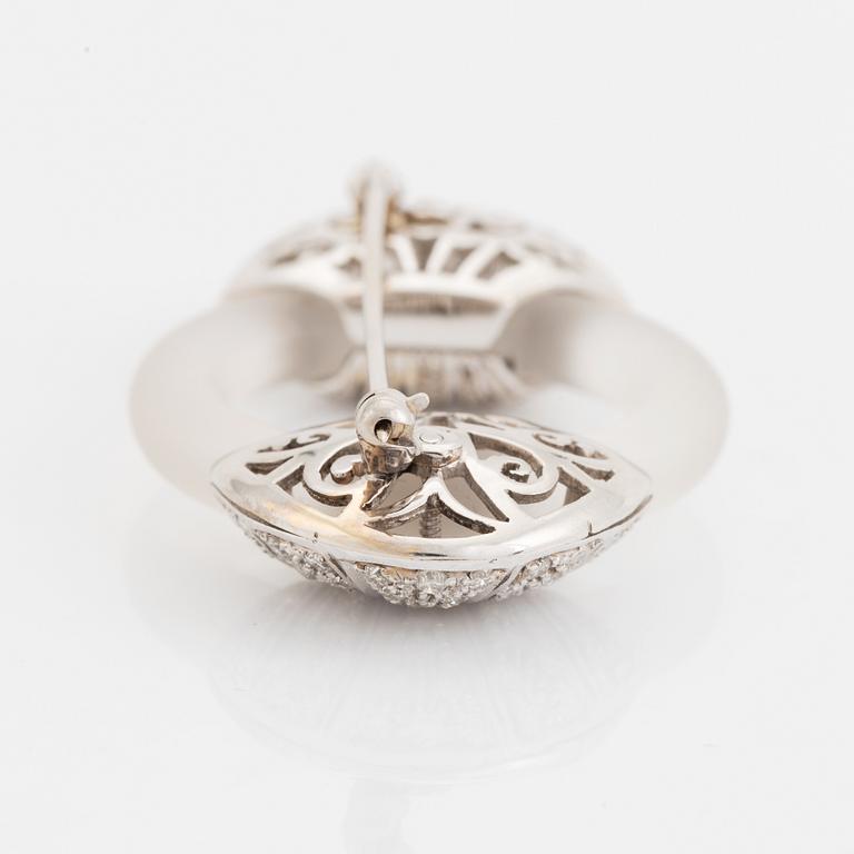 Rock crystal and brilliant cut diamond brooch.