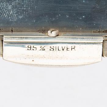 A possibly Indian 20th century silver cigarette case, weight 226 grams.