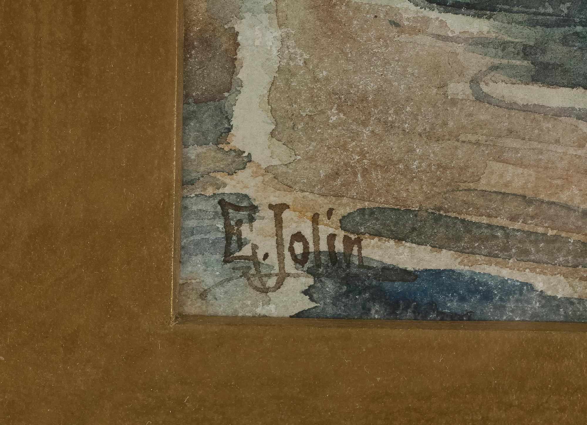 ELLEN JOLIN, akvarell, signerad.