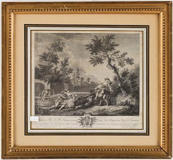 PARTI GRAVYRER. 3 st. Bl a De Monchy. 1700/1800-tal.