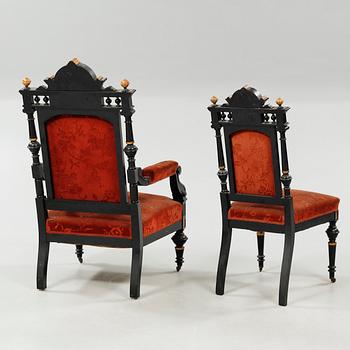 Nine items in Neo Renaissance style, late 19th century.