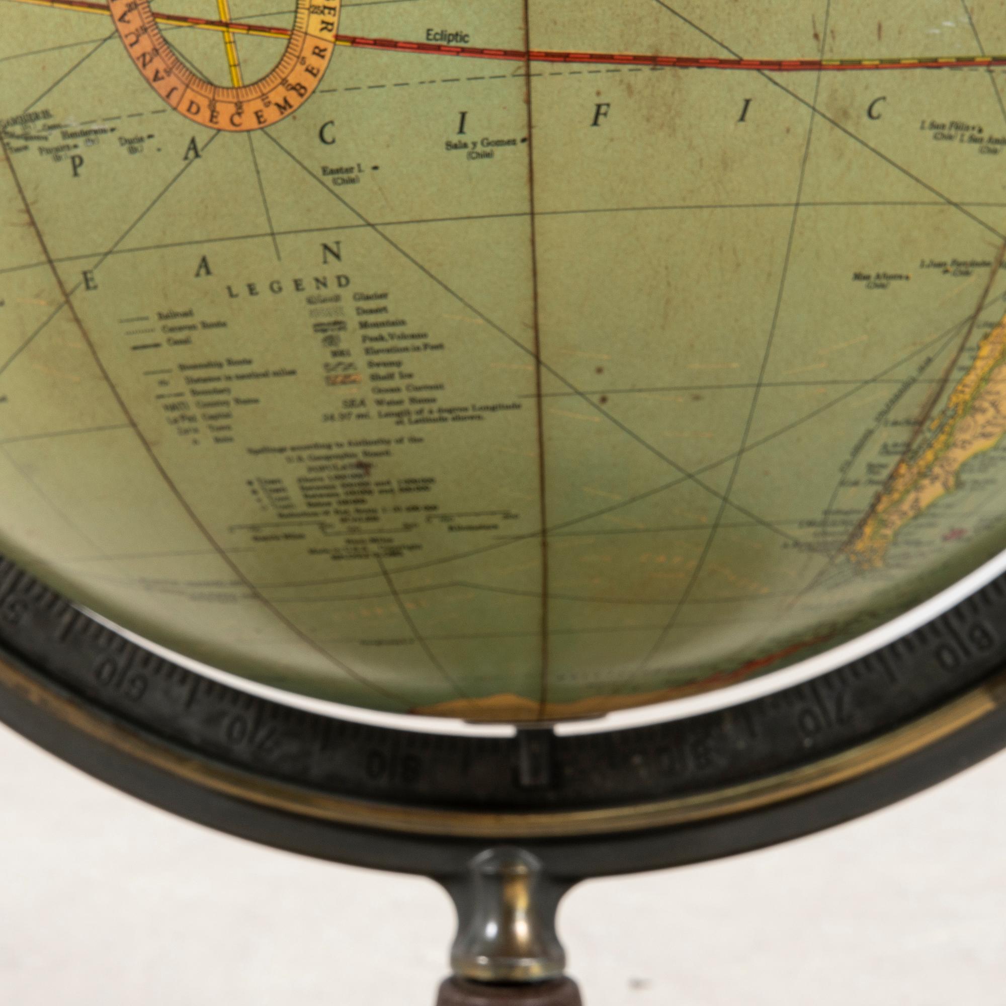 Jordglob USA Reploges globes 1940/50-tal.