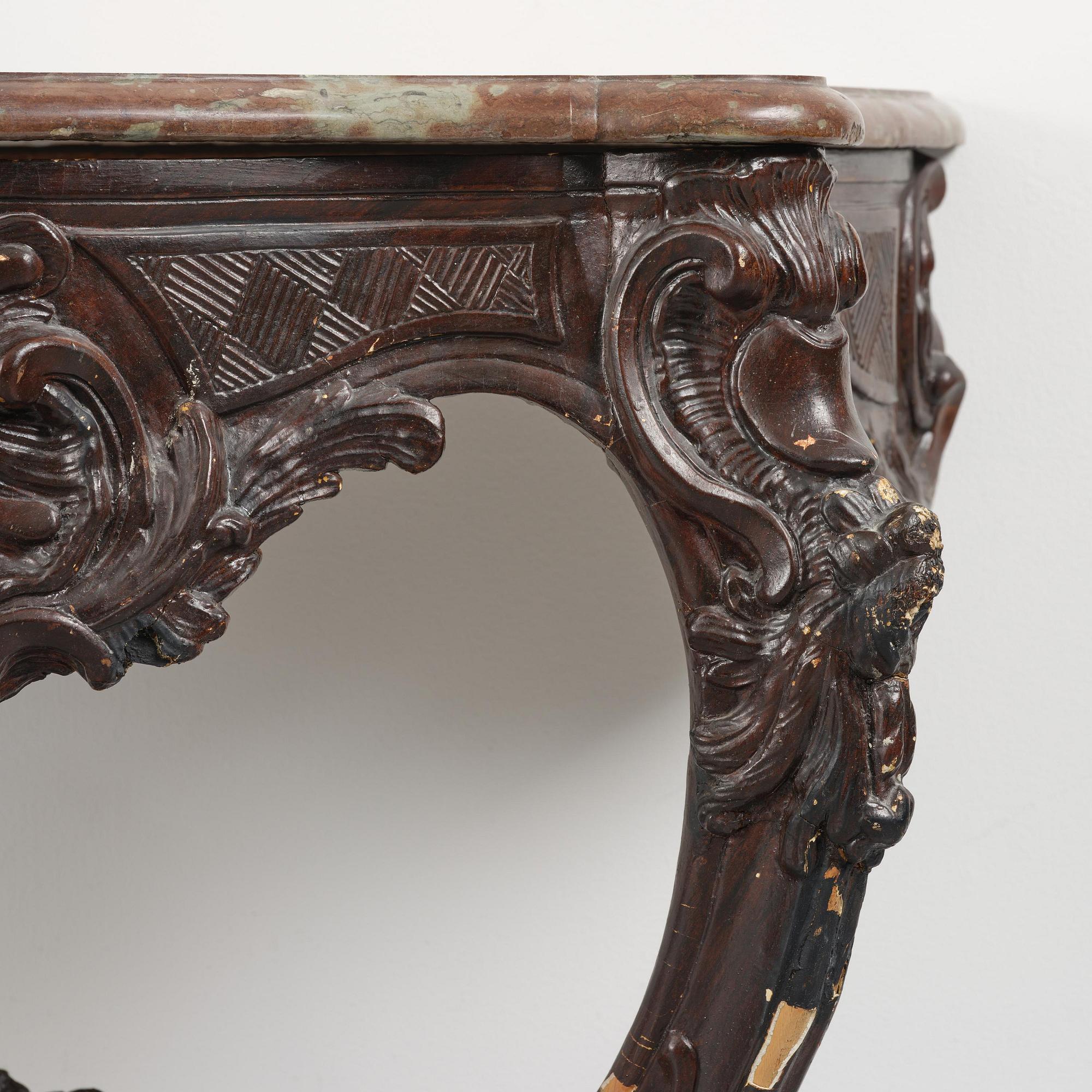 A rococo console table by A. Flodin (master in Stockholm 1758-74).