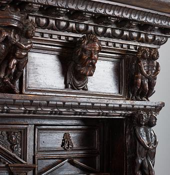 A Renaissance-style cupboard, 1800's, with older parts.