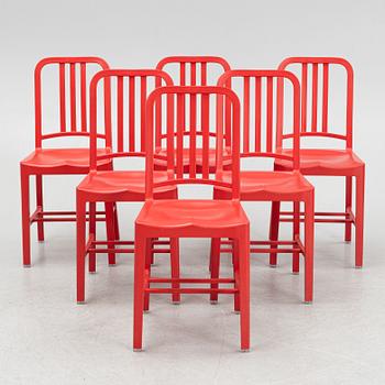 Six '111 Navy Chairs', Emeco & Coca-Cola.