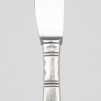 BESTICKSERVIS, silver, 89 delar, "Rosenholm", Jacob Ängman, GAB, Eskilstuna, bla 1974. Vikt ca 1638g.