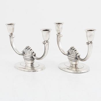 Candlesticks, silver, a pair, silver, GAB, Stockholm 1937.