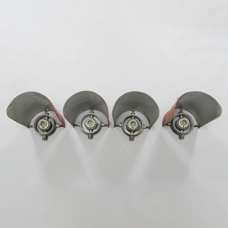 Paavo Tynell, A set of four model 7307 wall lamps / outdoor lighting for Idman. Mid-20th century.