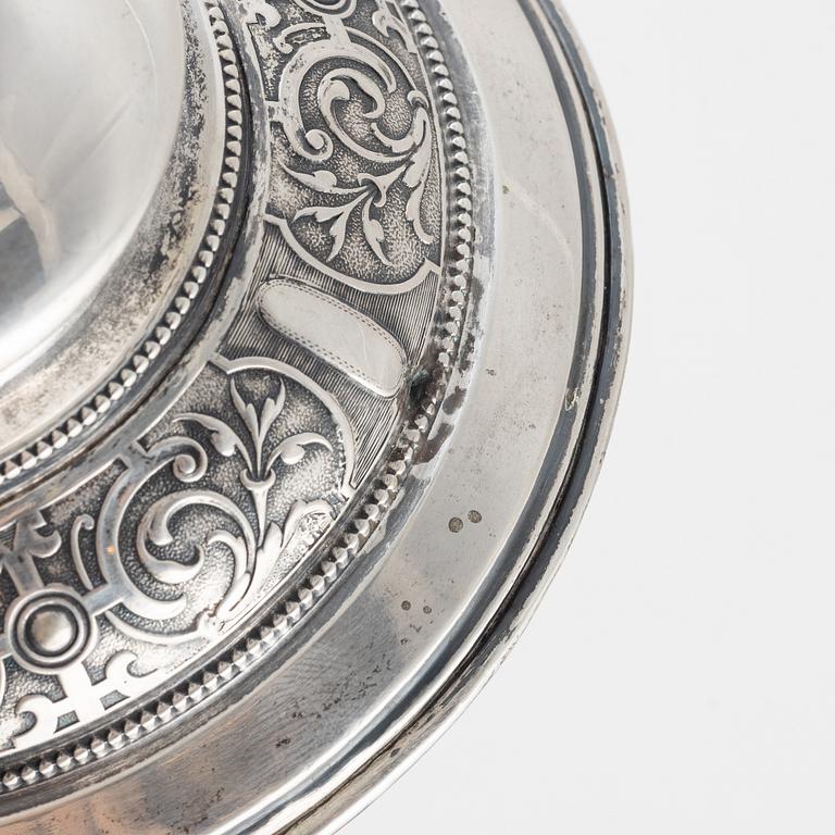 Lockpokaler, 2 st, silver, bl a Carl August Nilsson, Malmö 1885.