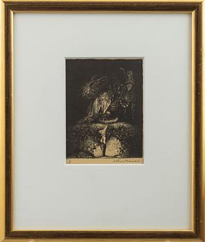 John Bauer, "God kväll farbror sa pojken", from "Troll".