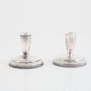 Ljusstakar, 3 par, silver, bl a Ceson, Göteborg 1987.