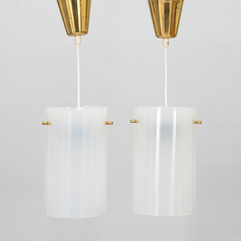 A pair of mid-20th century pendant lights for SO, Pohjoismainen Sähkö Oy, Finland.