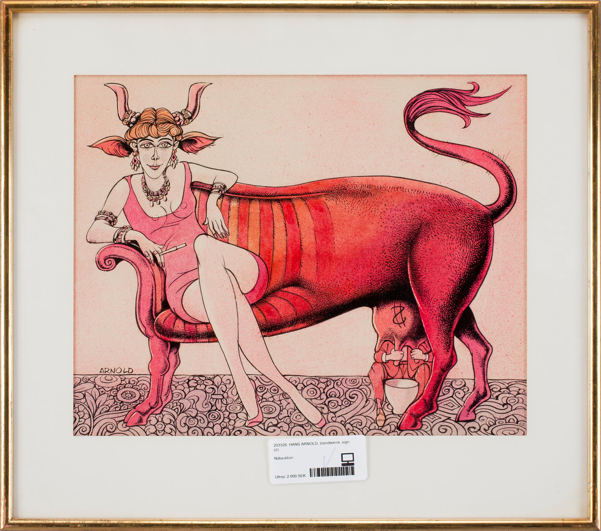 HANS ARNOLD, blandteknik, sign.