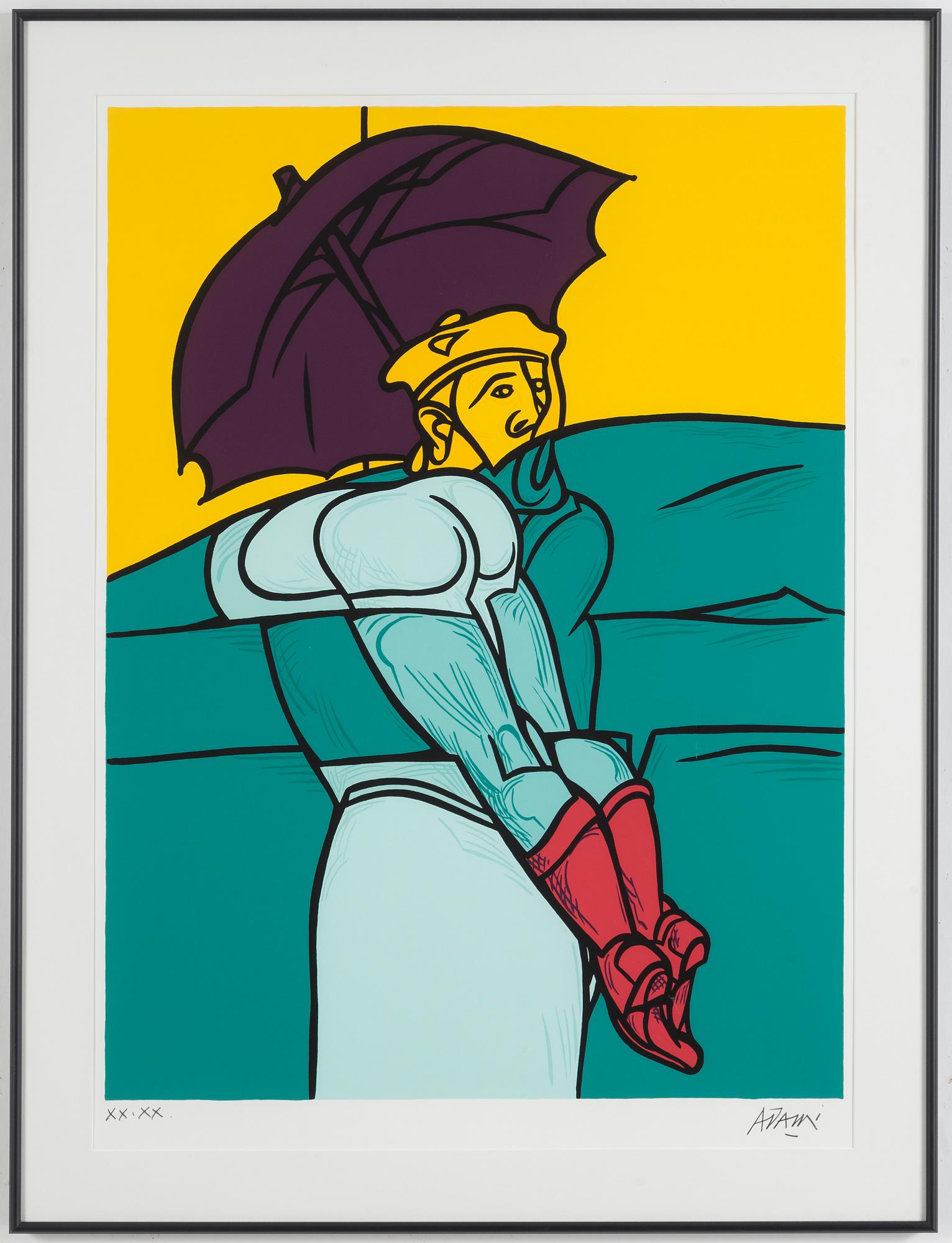 VALERIO ADAMI, lithograph in colours, signed XX/XX.
