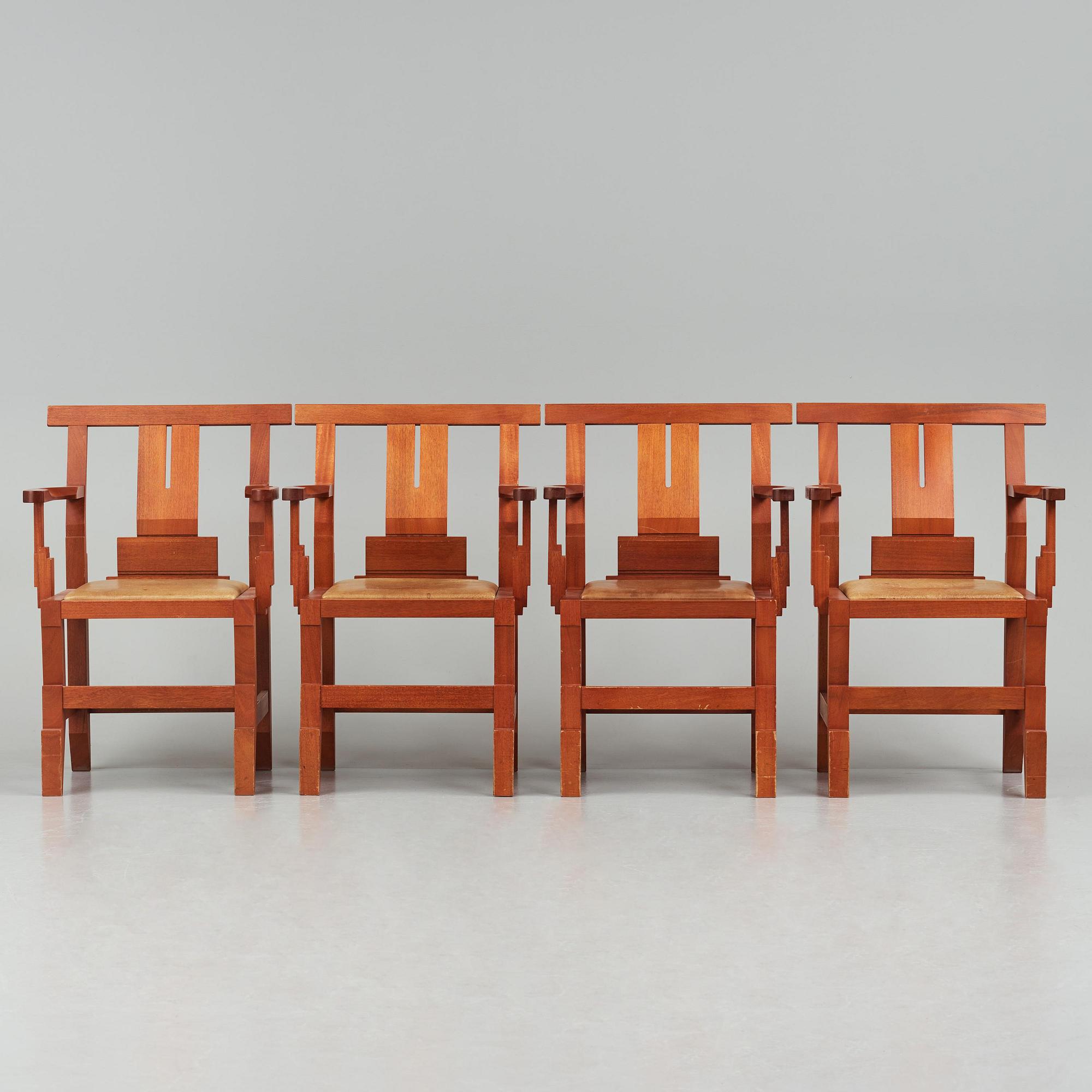 John Kandell, a set of four "Solitär" chairs, Källemo, Värnamo, post 1985.