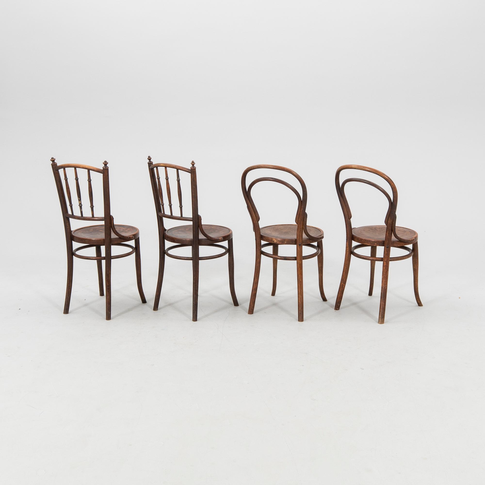 Chairs 4 pcs Thonet and Mundus, first half of the 20th century.