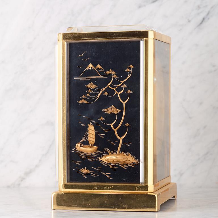 JAEGER-LE COULTRE, Atmos, "Black Chinoiserie Marina", table clock, 24 x 18.5 x 12.5 cm.