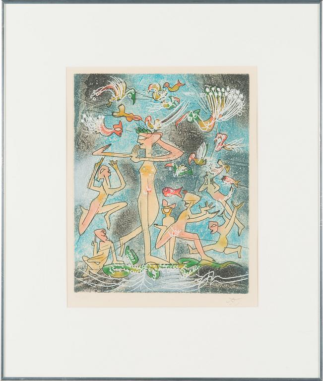 Roberto Matta, färgetsning, signerad och numrerad 20/100.