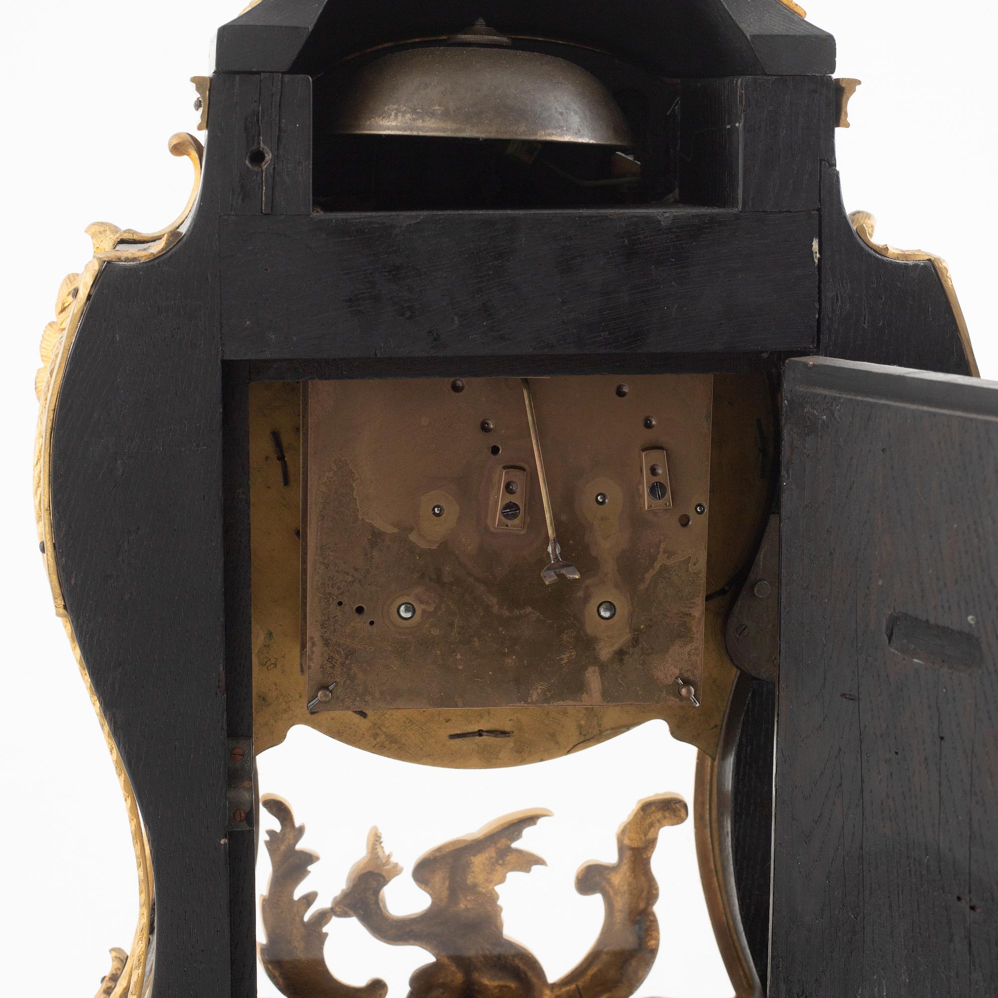A Swedish rococo-style striking bracket clock, later part 19th century.