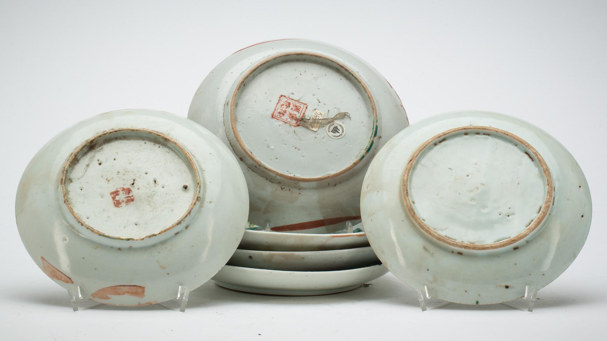 TALLRIKAR, 6 st, porslin. Kina, 1800-tal.