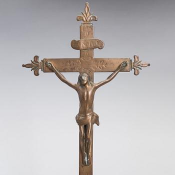 KRUCIFIX, pronssi, todennäköisesti 1600-luku.