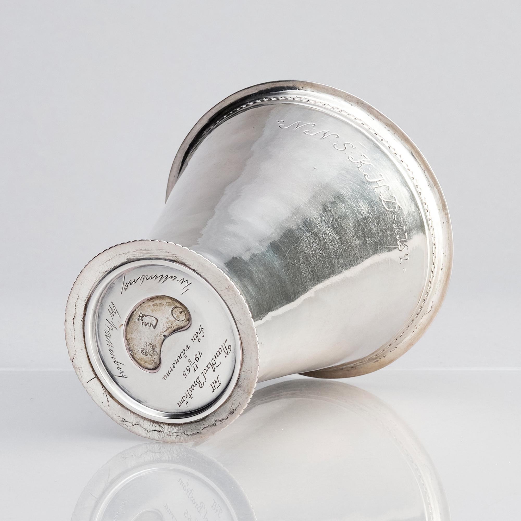 Johan Friedrich Steltzner, bägare, silver, Malmö 1729.