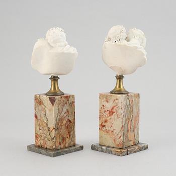 Jean-Antoine Houdon, afteer. A pair. Parian.