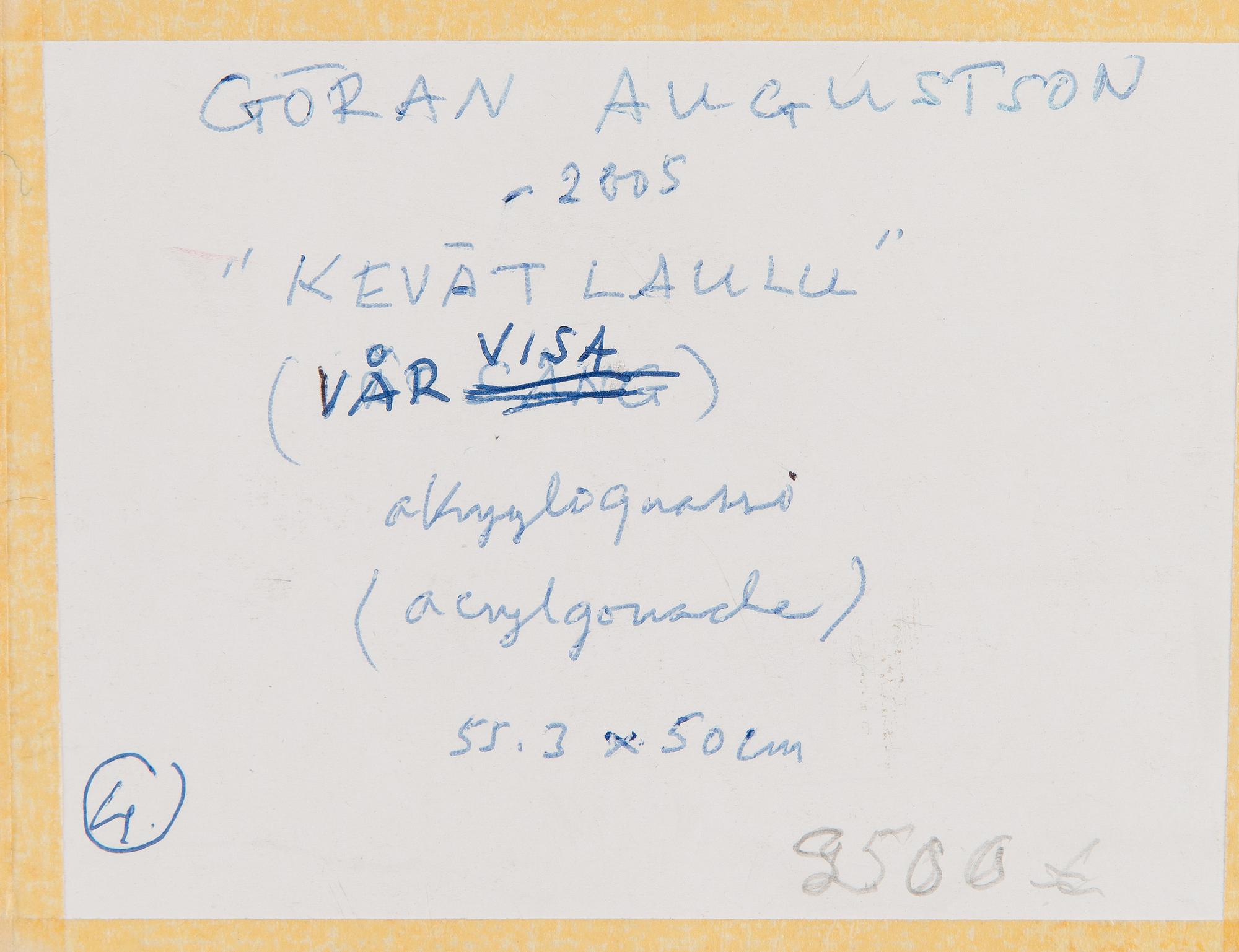 Göran Augustson, "Kevätlaulu" (Spring song).
