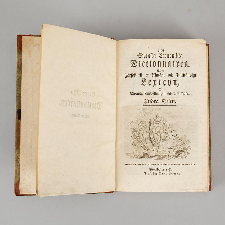 Economiska dictionnairen, 1779-1806 (4 vol).